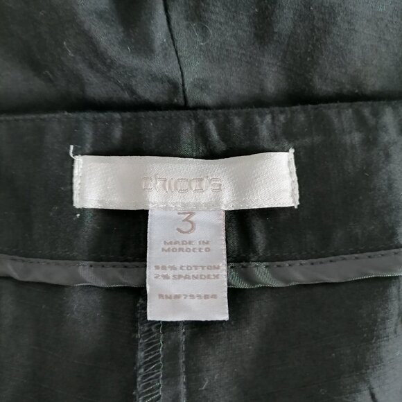 Chico's Women's Black Straight Leg Hidden Zip Formal Dress Pants Size XL/16 - Picture 5 of 6